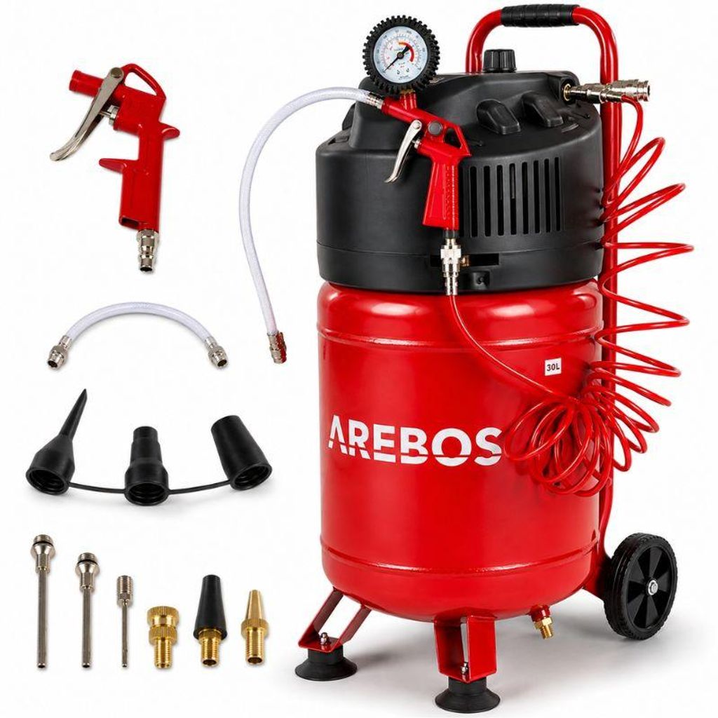 AREBOS 30L persluchtcompressor, 1500W, Compressoren, 10 Productafbeelding 