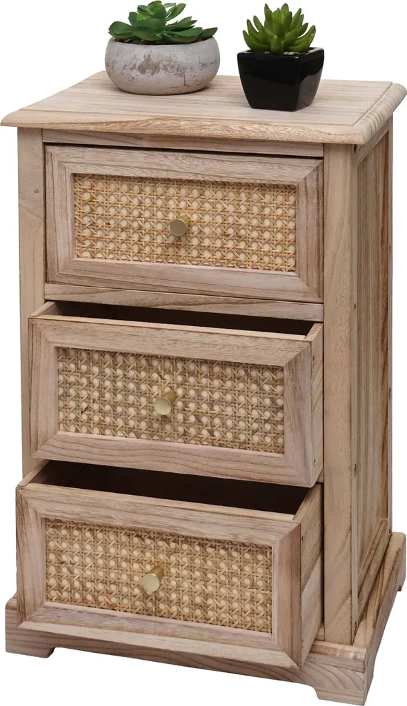 Petite commode design rotin tressé 63 cm - Style Naturel et Bohème