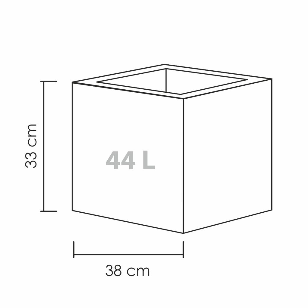 Scheurich 240/40 Bac à plantes C-Cube Stony Black - 38 cm x Image du produit 