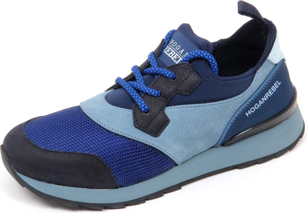 D2348 sneaker uomo HOGAN REBEL R261 scarpa blu slip on shoe man