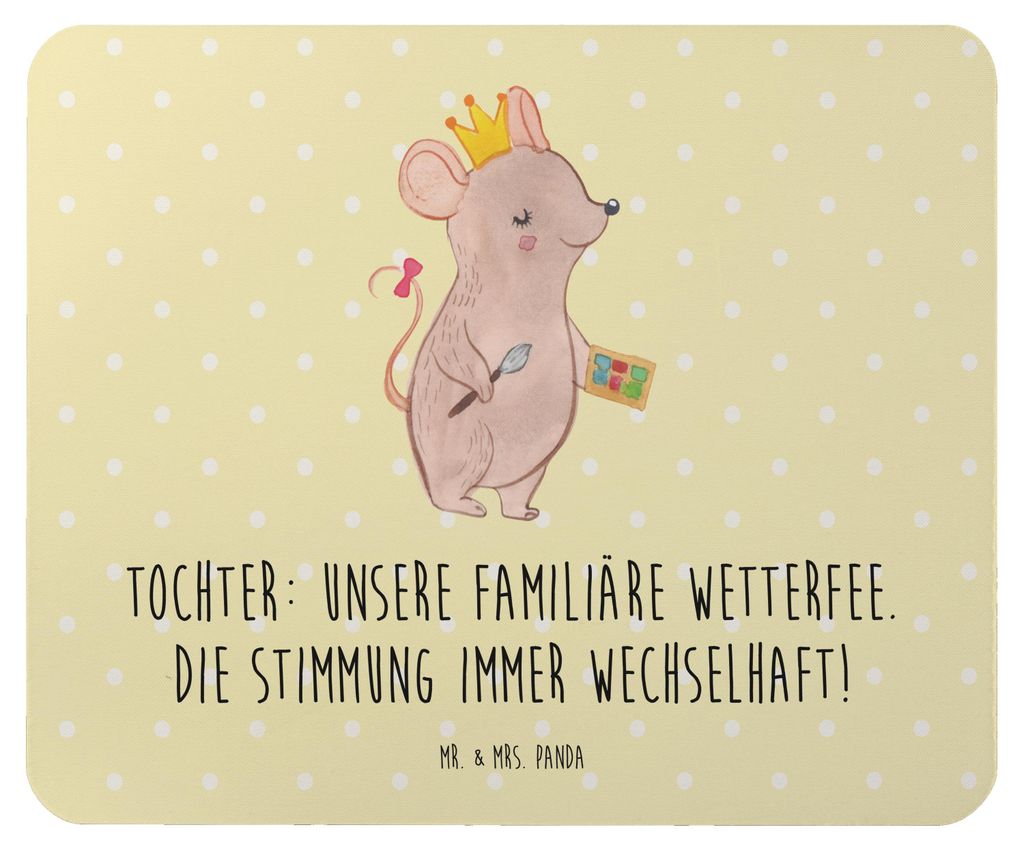 Mr. & Mrs. Panda Mauspad Tochter Wetterfee - Gelb Pastell - Geschenk, Teenager, laptop, Mousepad, Mouse Pad, Familie, pc mausunterlage, Freude, Ver...