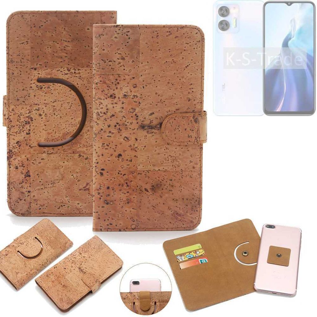 K-S-Trade Handy-Hülle Schutz-Hülle kompatibel mit Oukitel C35 Handyhülle Schutzhülle Korkhülle Kork-Hülle 1x