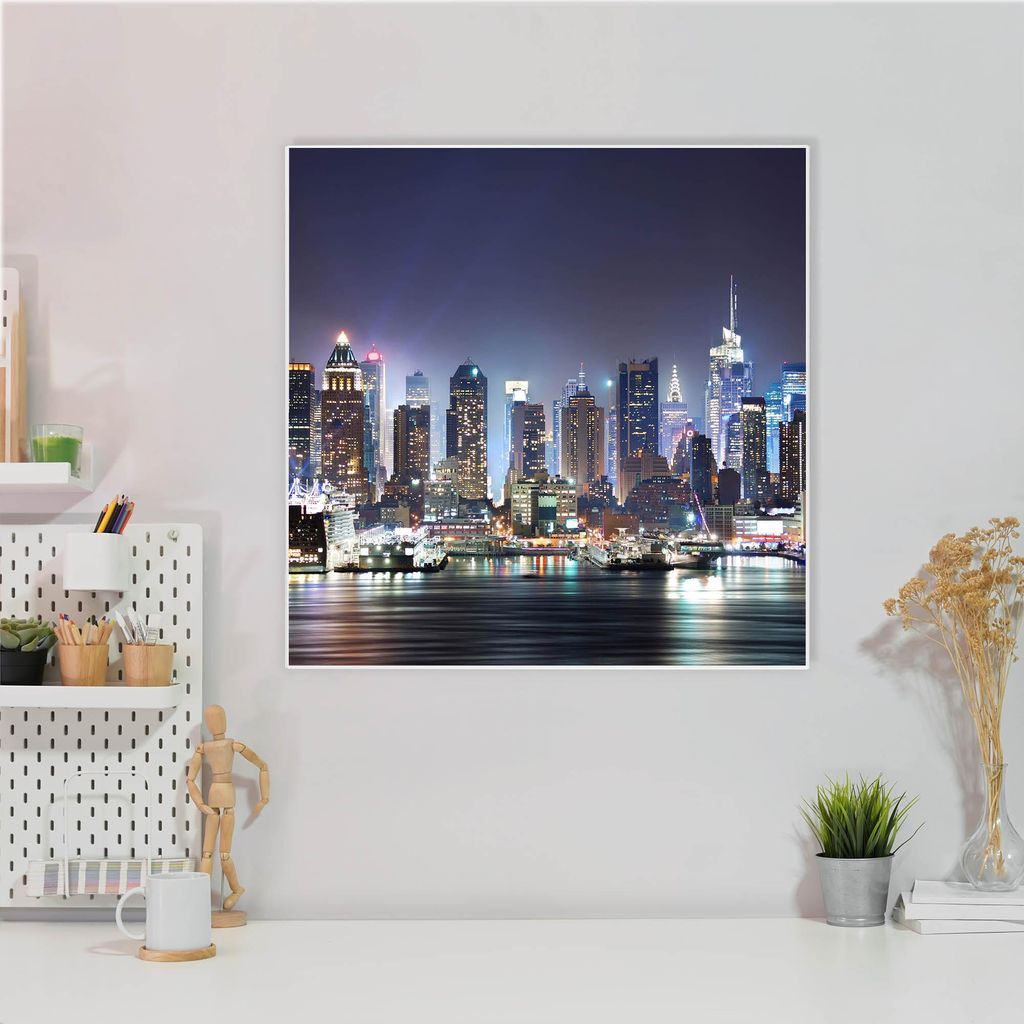 Design Stahlmagnettafel Quadratisch 50x50cm New York