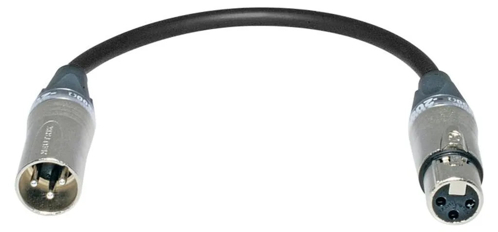 Câble adaptateur Sommer XLR 3 broches mâle femelle droit gris argent 0,2m