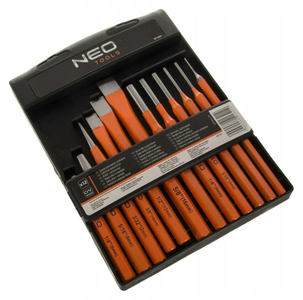 Set de forets et burins NEO TOOLS 12 pcs en chrome-vanadium durable - 10