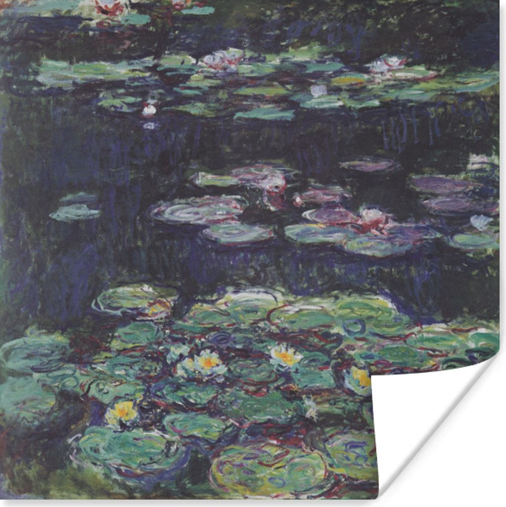 MuchoWow Poster Weiße und gelbe Seerosen - Gemälde von Claude Monet 30x30 cm - Wandposter - Printing