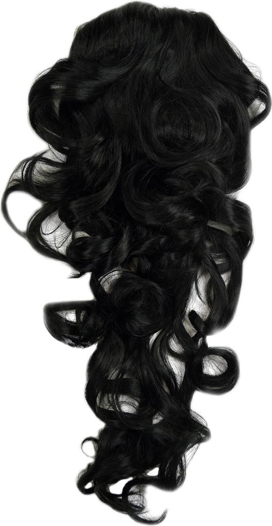 WIG ME UP Zopf, lockig, Gummizug, Schwarz WK03-1 Produktbild 