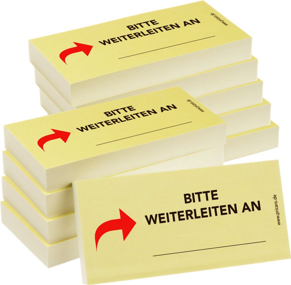 PRICARO Haftnotizen "Bitte weiterleiten an", 100 Blatt, 10 Stück