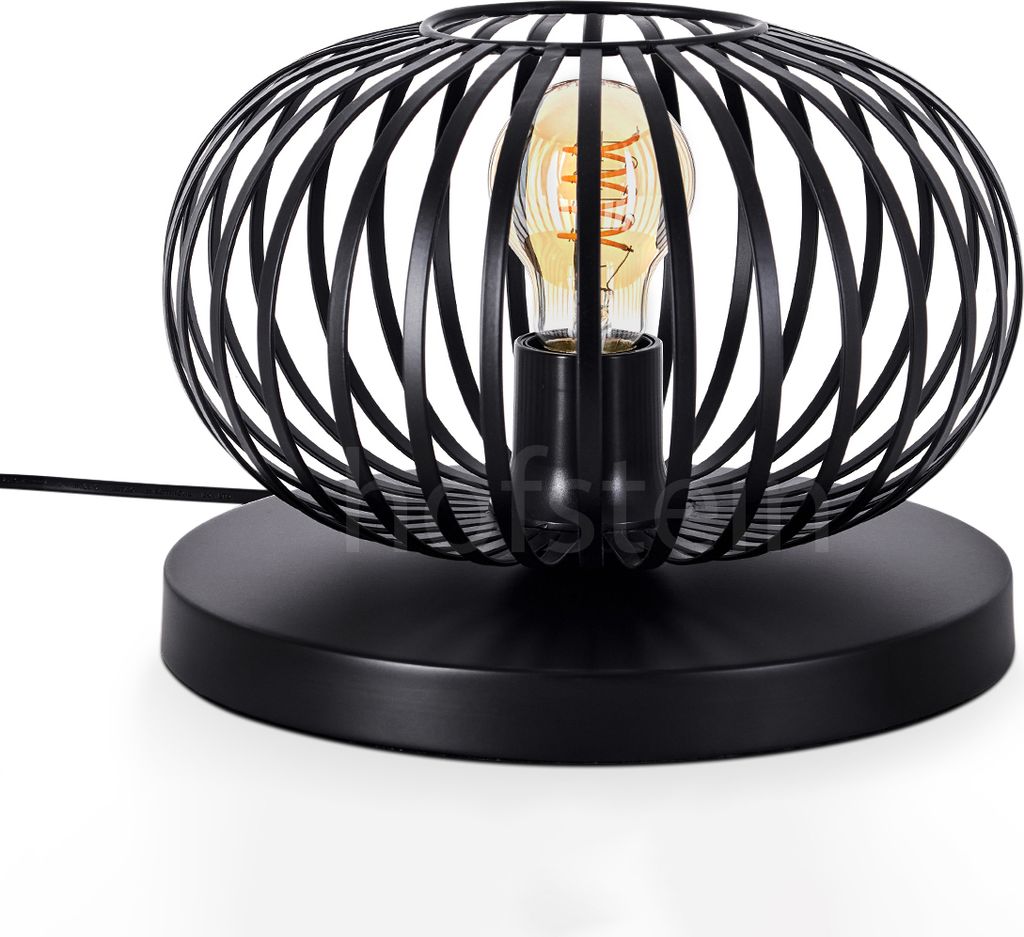 Aidone Tischlampe aus Metall in Schwarz