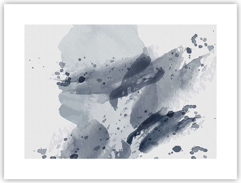 Poster - Poster ohne Rahmen - Abstraktion Blau Minimalismus Produktbild 