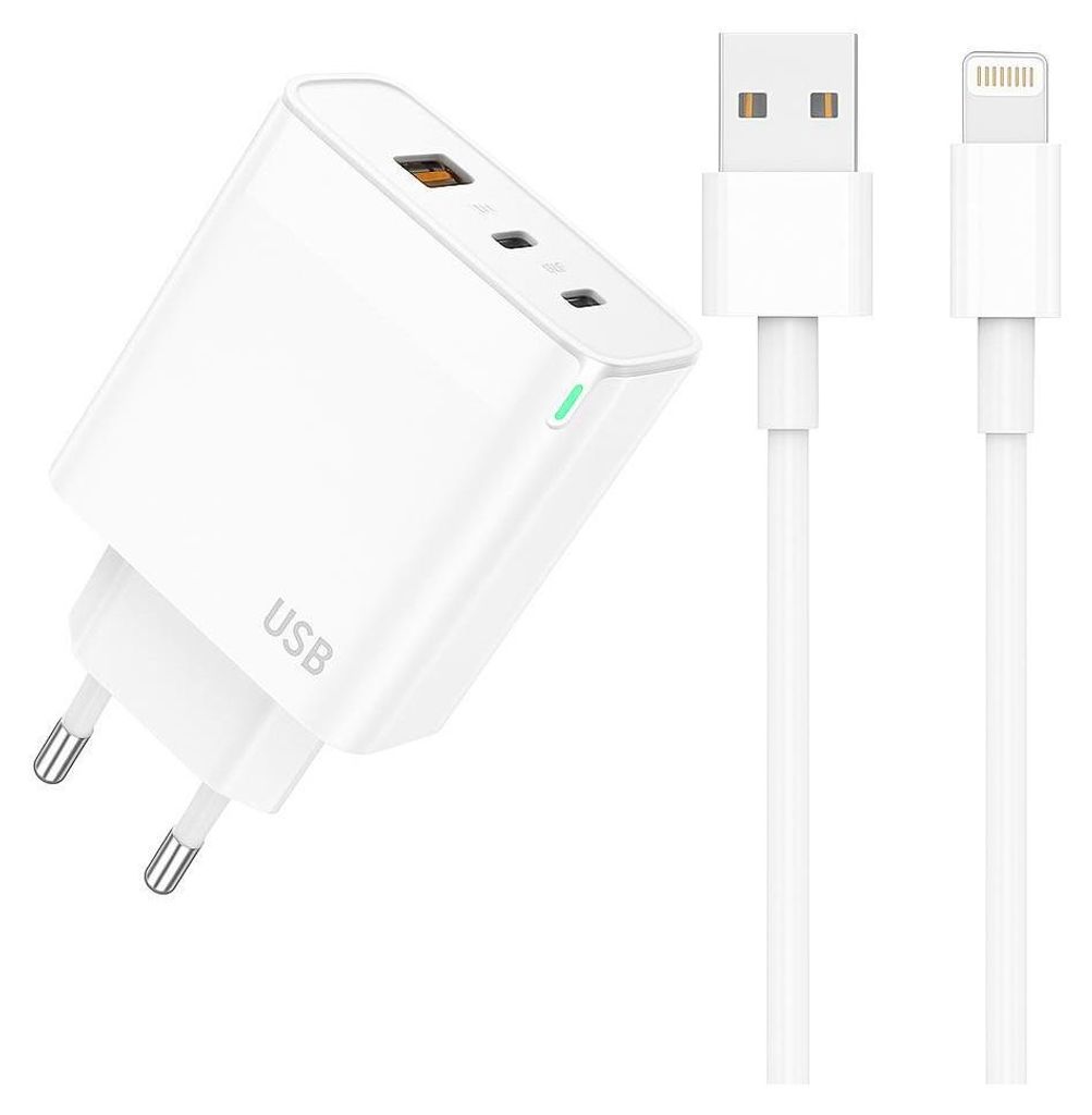 65W USB-C Schnellladegerät PD mit 3-Ports Kompaktes Produktbild 