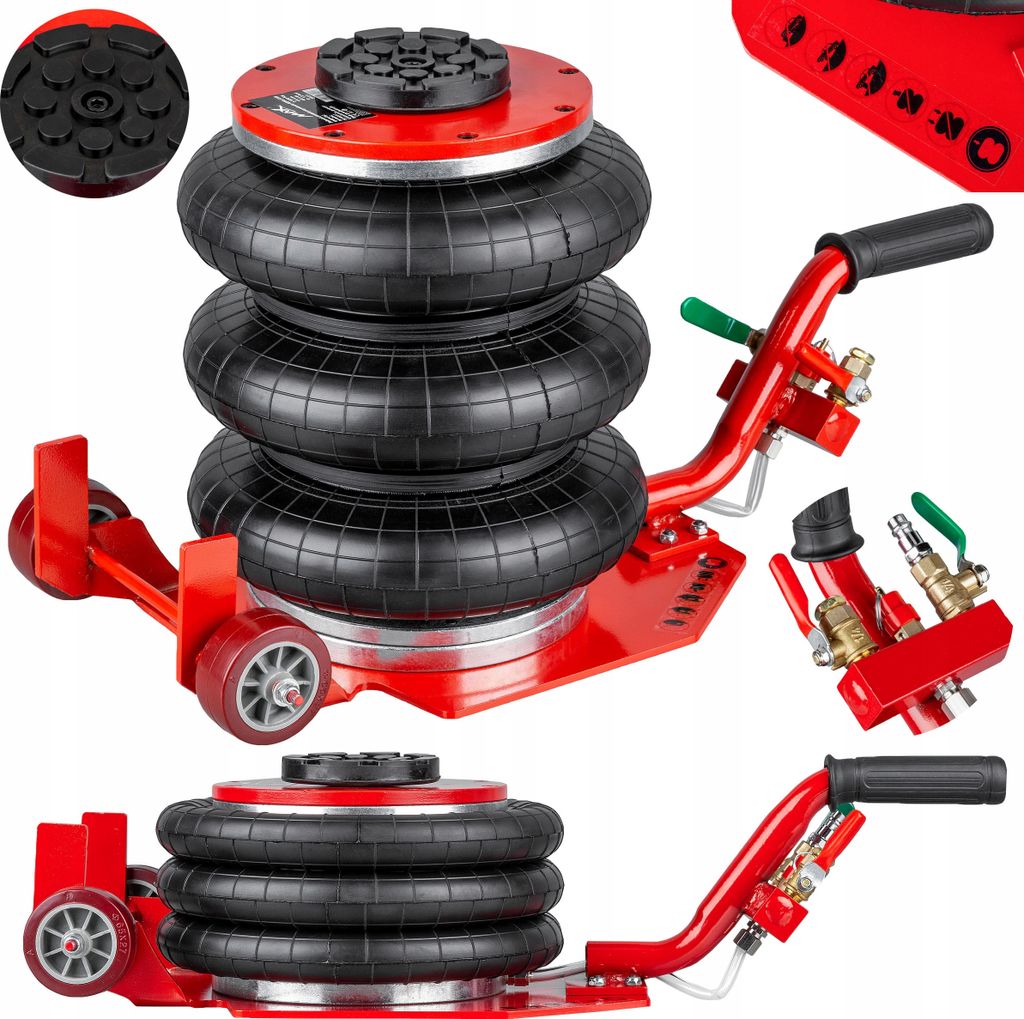 Pneumatischer Wagenheber 3,5T kurzer Griff Pulverlackiert Rangierwagenheber