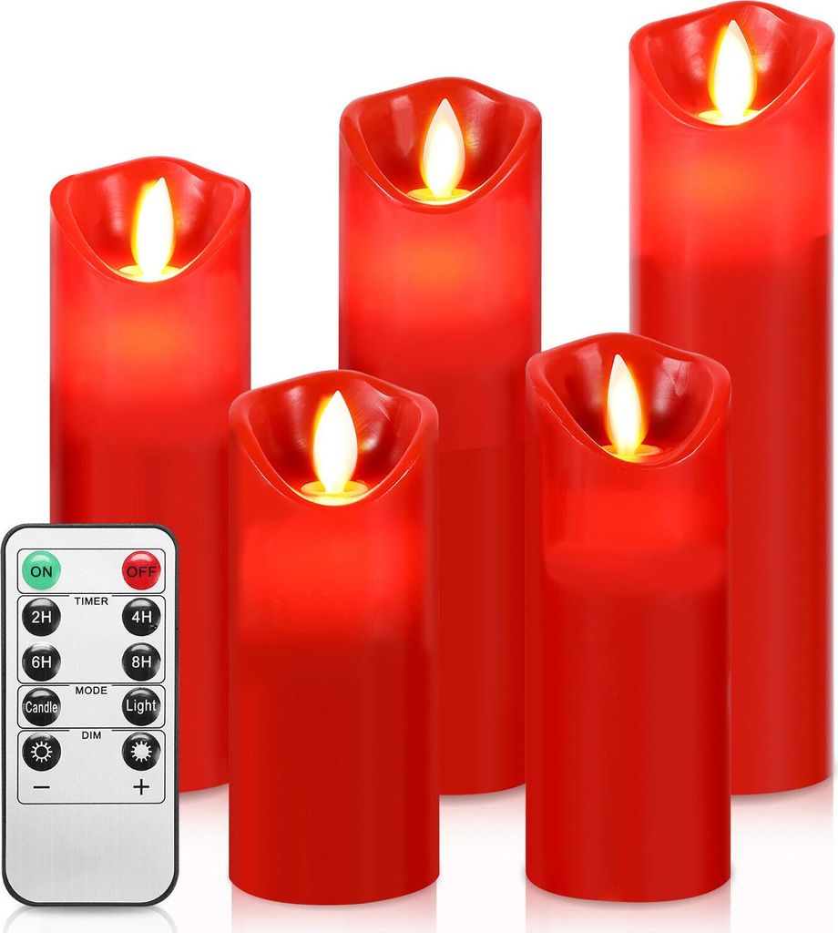 Bettizia Lot de 5 bougies LED en cire véritable Image du produit 