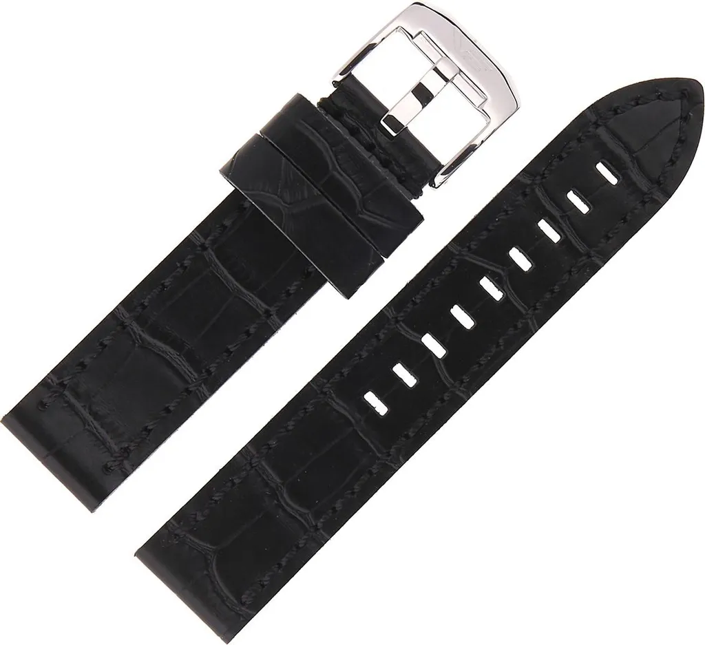 Ceinture en Cuir Noir Croco Brillant Space Race - Finition A662