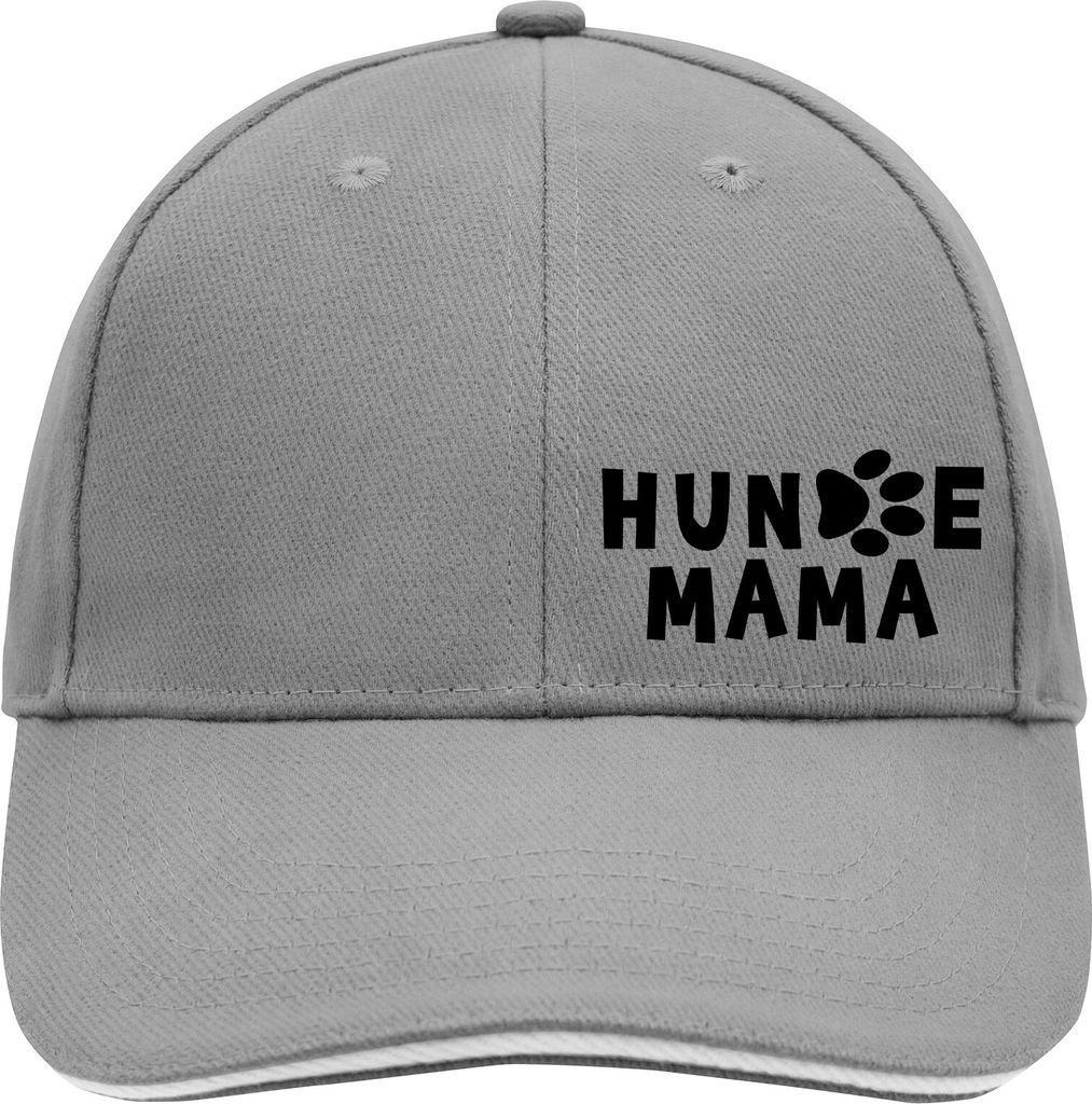 Huuraa Cappy Mütze Hundemama Tapse Dark Grey/White Baumwolle 6-Panel Kappe Geschenkidee