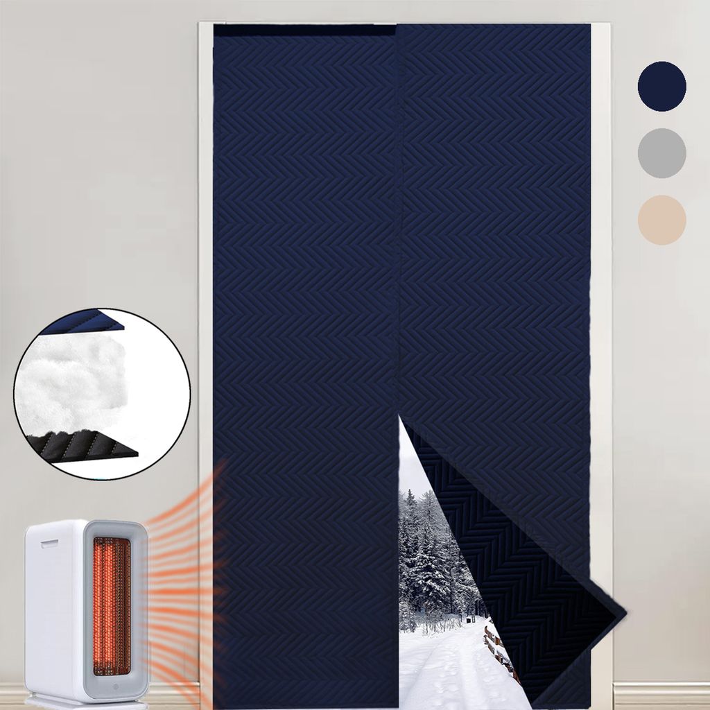 Lot de 2 rideaux thermiques pour portes, protection contre Image du produit 