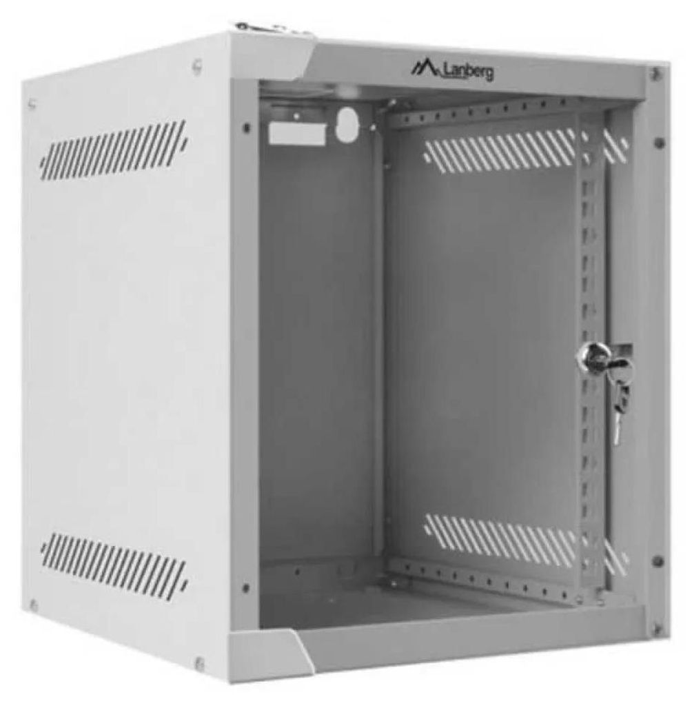 LANBERG 10"  6U 280x310 Wandgehäuse Glastür (FlatPack) grau Zdjęcie produktu 