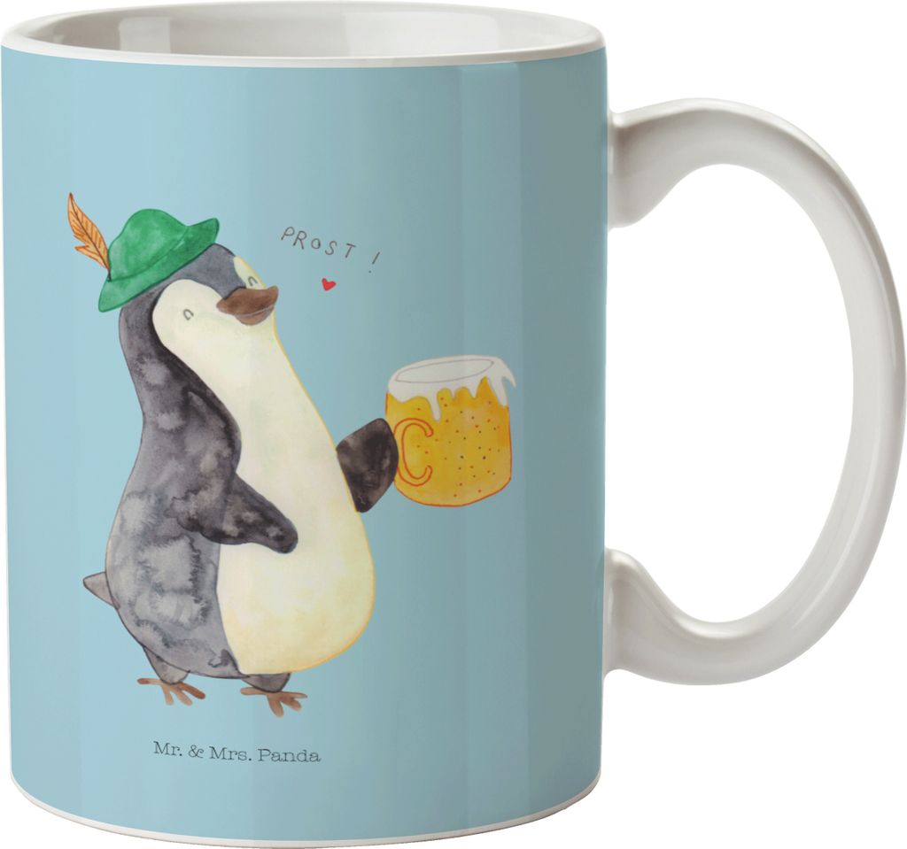 Mr. & Mrs. Panda Tasse Pinguin Bier - Eisblau - Geschenk, Kaffeebecher, schöne, Pott, Beschwippst, Kaffeetasse, , Trinkbecher