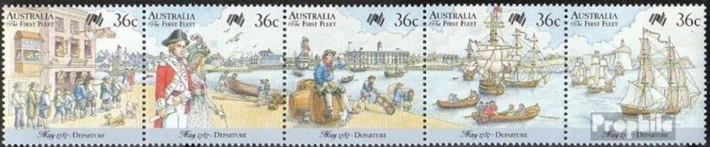 Briefmarken Australien 1987 Mi 1028I-1032I Fünferstreifen (kompl.Ausg.) postfrisch Kolonie
