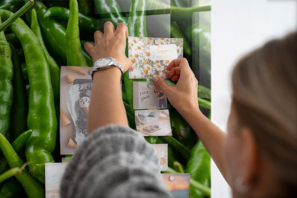 Magnetisch Tafel Magnettafel - Magnetpinnwand Memoboard - Notiztafel verschiedenen Designs - 90x60 cm - Grüner Pfeffer