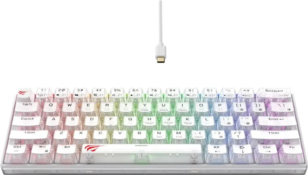 Clavier Gamer Mécanique Transparent Havit KB903L Blanc pour PC et Mac