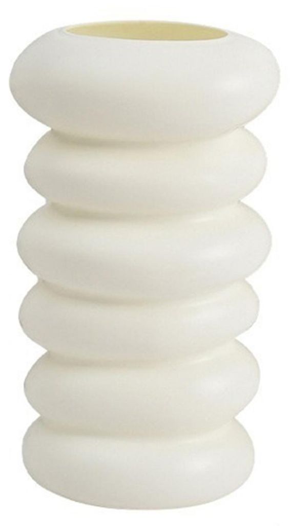 Weiße, minimalistische, moderne kleine Blumenvase aus Keramikimitat, ideal für Pampasgras, als dekorative Vase für Zuhause, Büro oder als Tisch...