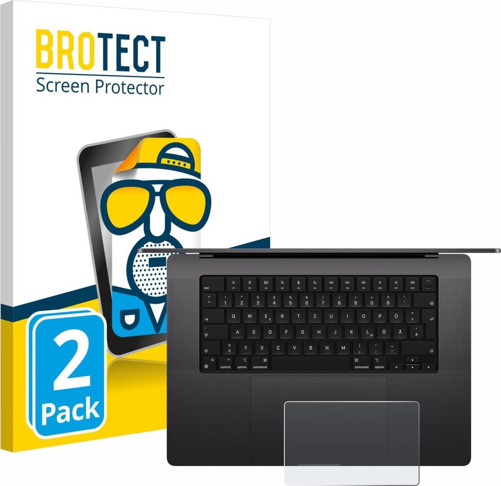 2x BROTECT Schutzfolie für Apple MacBook Pro 16" M4 2024 (NUR Touch Trackpad) Displayschutz Displayschutzfolie Folie Matt Entspiegelungsfolie