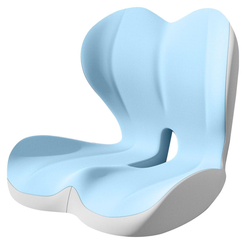 Universelles Sitzkissen mit rutschfester Unterseite, Memory-Schaum-Sitzkissen mit Lendenwirbelstütze, ergonomisches Rollstuhlkissen B