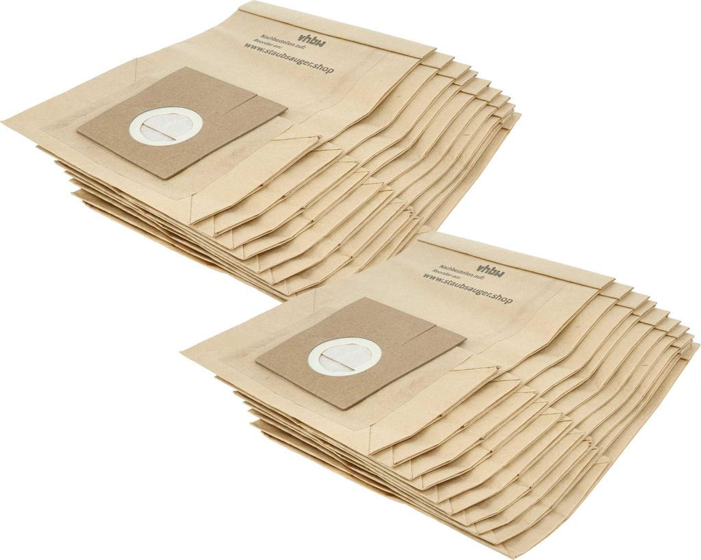 vhbw 20x Staubbeutel kompatibel mit Siemens Super E electronic 330, Electronic 330, L, M, M electronic 720, S Staubsauger - 24,5cm x 18cm Sandfarben