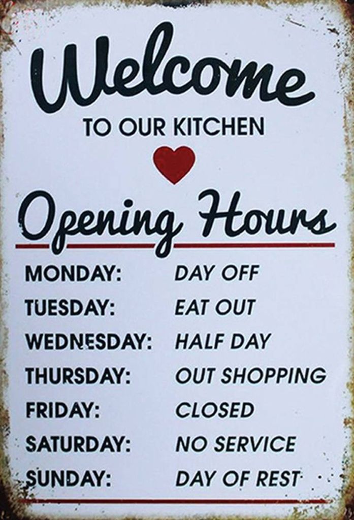 vianmo Holzschild 30x20 cm welcome to our Kitchen Opening