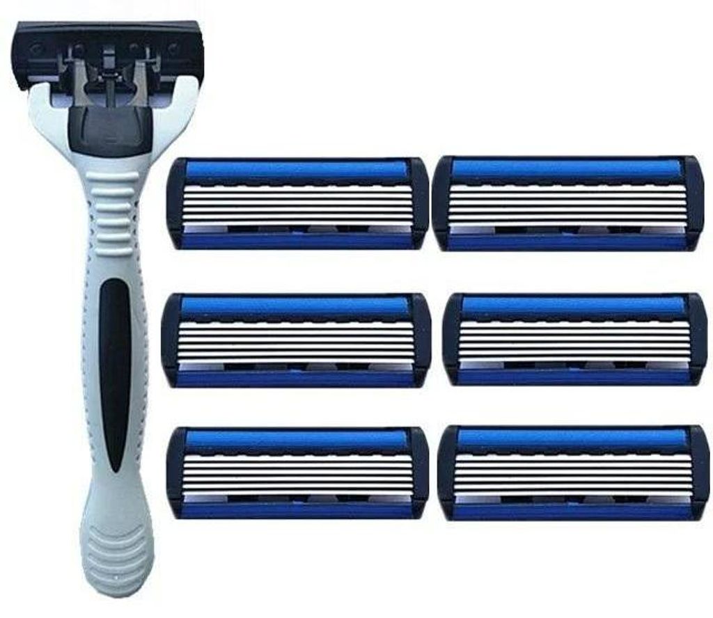 Rasierer mit 6 separaten austauschbaren Köpfen für Männer