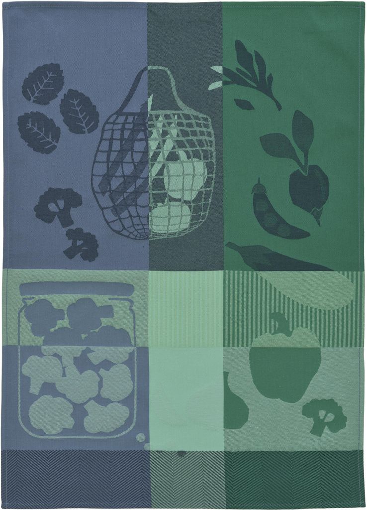 Sander - Geschirrtuch - Tuscany, Farbe 04, Blau - Obst & Gemüse