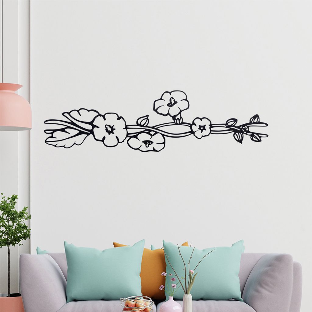 Kirschen - Pflanzen Wandtattoo in 6 Größen - Wandaufkleber Wall Sticker - Dekoration, Küche, Wohnzimmer, Schlafzimmer, Badezimmer