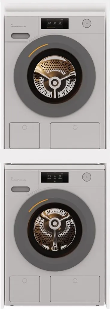 Meuble superposition lave-linge sèche-linge MARGO blanc mat