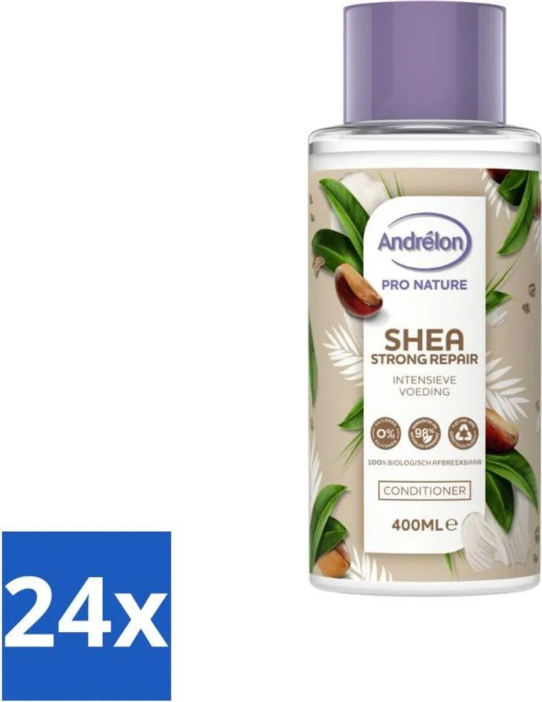 Offerta Bulk 24x Andrélon Karité Strong Repair Balsamo 400ml Professionale