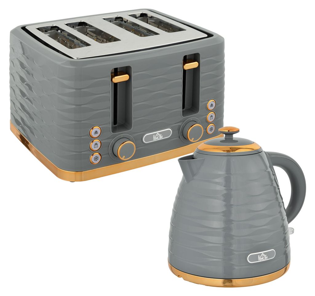 HOMCOM Wasserkocher Toaster Set mit 1,7L Wasserkocher, 4 Produktbild 