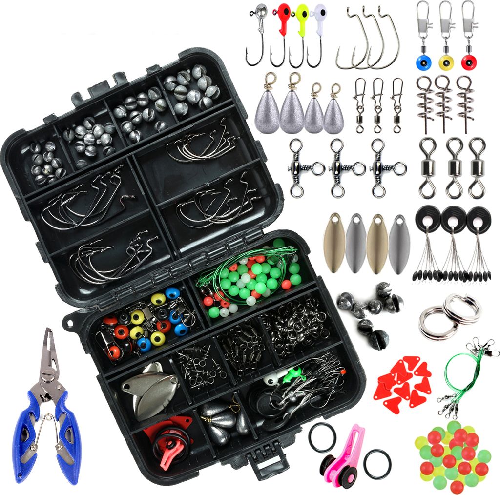 188-teiliges Angelzubehör-Set mit Tacklebox, Zange, Produktbild 