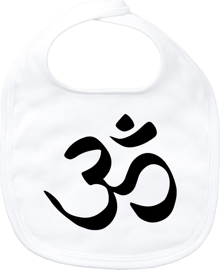 Huuraa Baby Lätzchen Yoga-Om Symbol White Klettverschluss Baumwolle Latz Geschenkidee