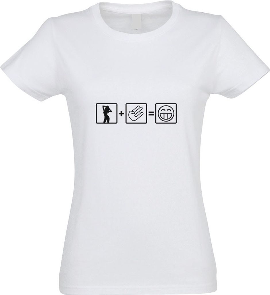 Kiwistar - T-Shirt tailliert - Damen - Weiss - Shocker Formel Motiv 1 - mit Motiv Bedruckt - Funshirt Design - Sport - Freizeit - Damen - XXL