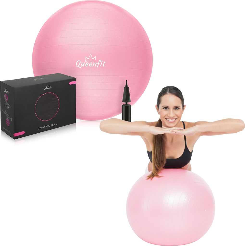 Gymtek Gymnastikball inkl. Pumpe - 65 cm - Pilatesball, Trainingsball, Fitnessball, Sitzball für Fitness, Pilates, Home Gym, Workout, Physiother...