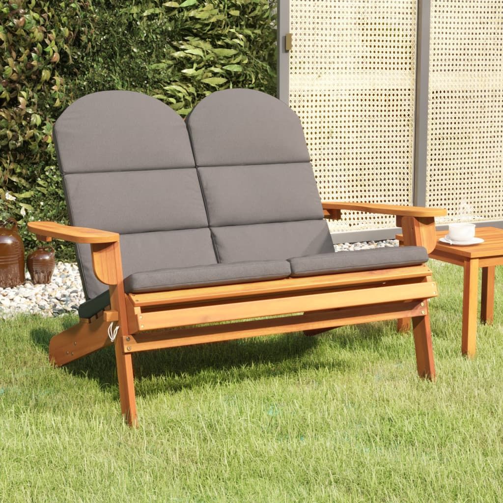 Adirondack-Gartenbank mit Kissen 126 cm Massivholz Akazie , Gartenbänke Design 2024