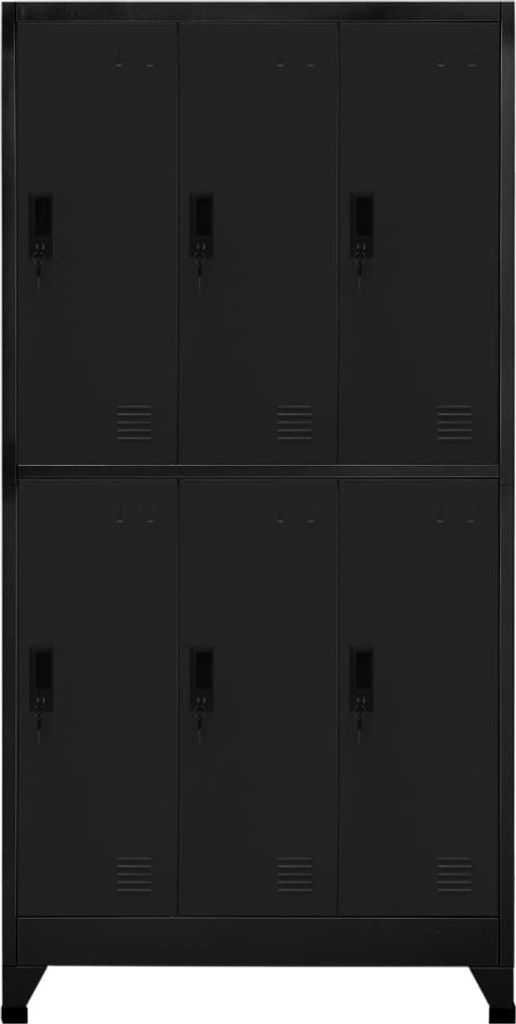 vidaXL Schließfachschrank Schwarz 90x45x180 cm Stahl Produktbild 