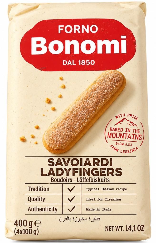 Forno Bonomi, Savoiardi Mini Classici, 400 g – Biscotti Immagine del prodotto 