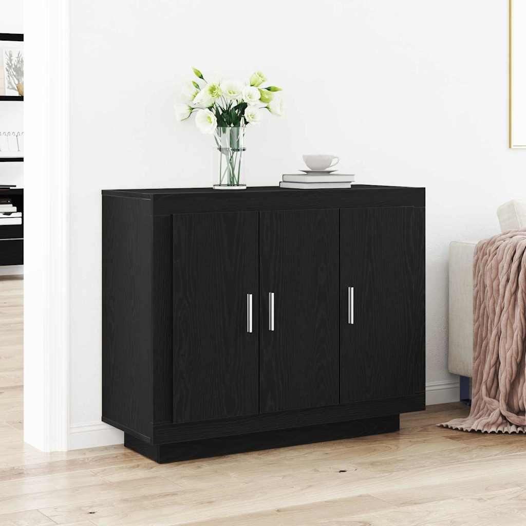 Maison Exclusive - Sideboard Schwarz Eichen-Optik 92 x 35 x 75 cm Holzwerkstoff
