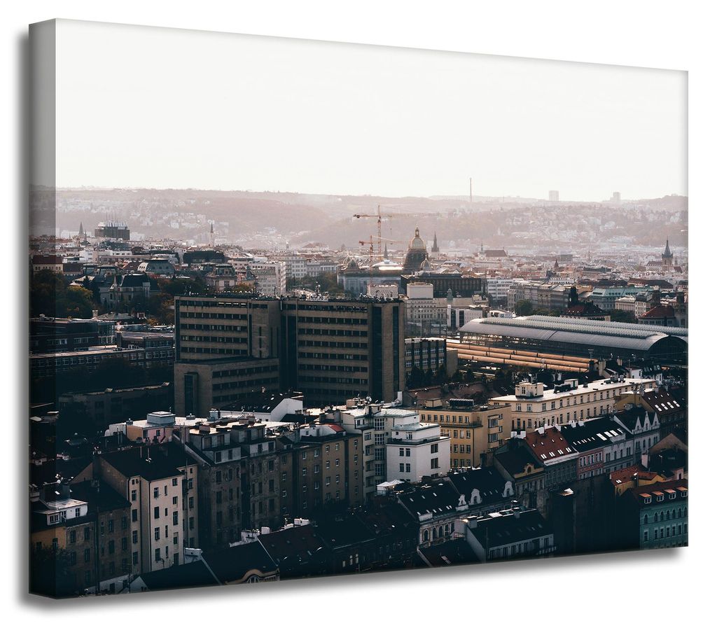 Leinwandgemälde Architektur Stadtansicht 40x30 cm Vogelperspektive