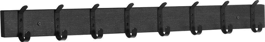 ACAZA Garderobe - 16 Haken - 88 cm - Schwarz - Hängend - Wandgarderobe - Wandgarderobe Holz