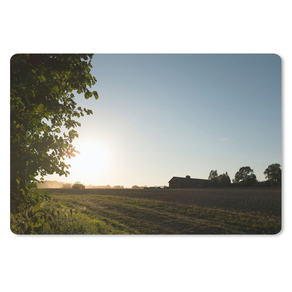 MuchoWow Mauspad Mousepad Traktor - Bauernhof - Sonne 27x18 cm - Mousepads - Maus Mat - Pad - Mausunterlage - Büroartikel - Desk Matten