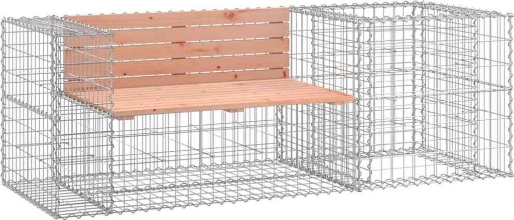 vidaXL Gartenbank mit Gabione Massivholz Douglasie