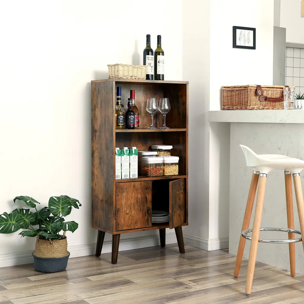 Bibliothèque de salon compacte pour petits espaces - Rangement déco rétro - 3