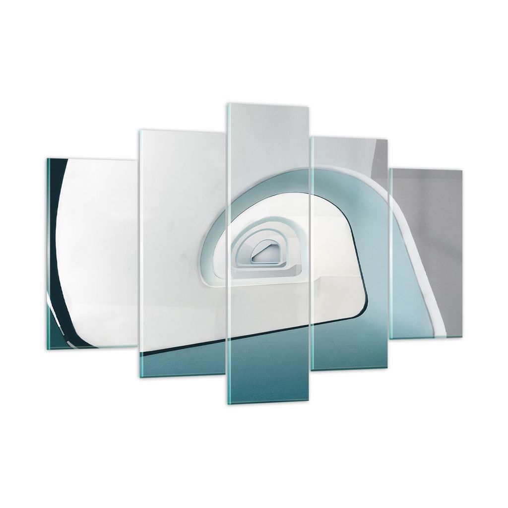 Bilder auf glas - 5 Teile - Dreidimensional Modern Spirale - 150x100cm - Glasbilder - Wandbilder - Bilder - Wanddekoration aus Glas - Glas Bilder -...